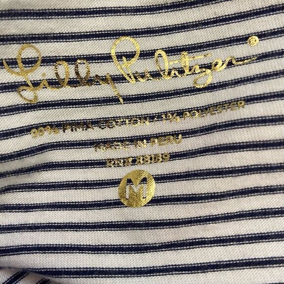 Lilly Pulitzer Noelle Dress Bayside Stripe True Navy Pink T-shirt Dress Medium - Picture 4 of 5